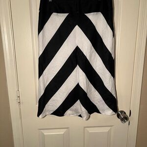 Tweeds Black and White A-Line Skirt 100% Linen